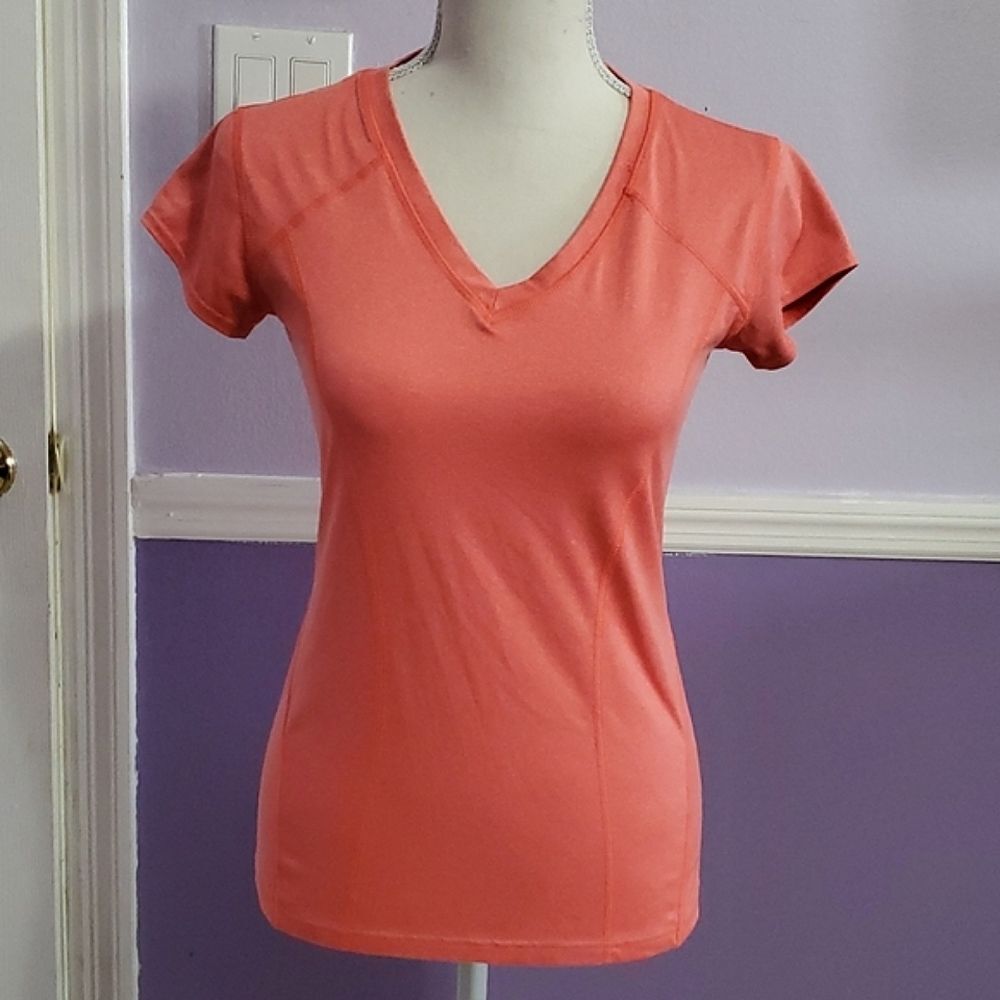 90 degrees by Reflex Orange Sporty Workout Short Sleeve Fitted Top XS